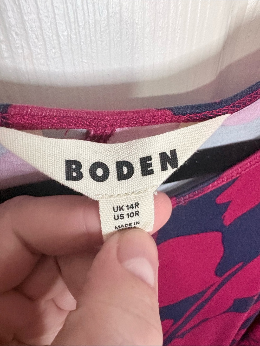 Boden | Lucy Jersey Midi Dress | Wine Burgundy Navy Floral Size 10R - Picture 4 of 10